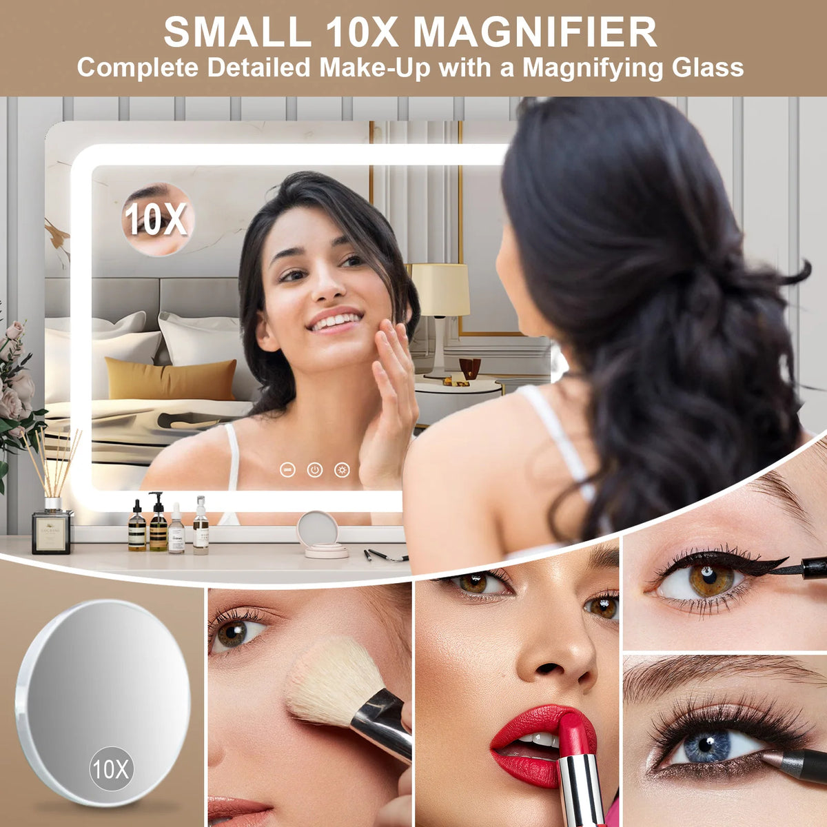 Led Bathroom Mirror 80x55cm Wall Mounted Touch Control