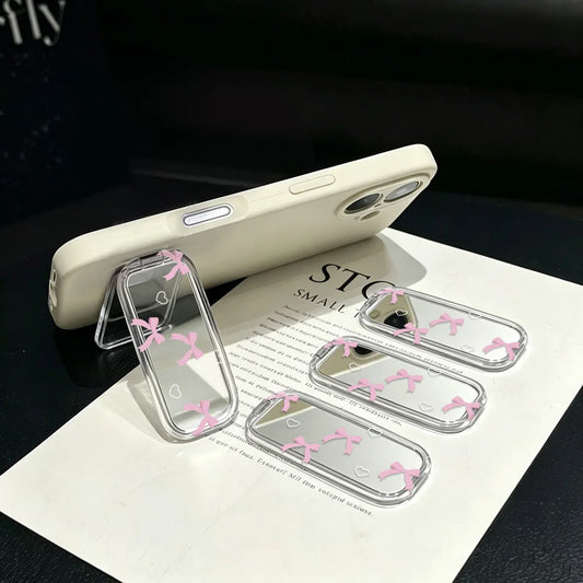 Cute Bow Style Mirror Phone Grip Foldable Kickstand