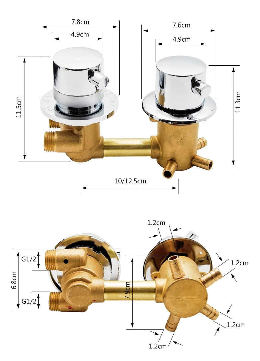 Thermostatic Shower Faucets 2/3/4 Outlet 10cm /12 5cm