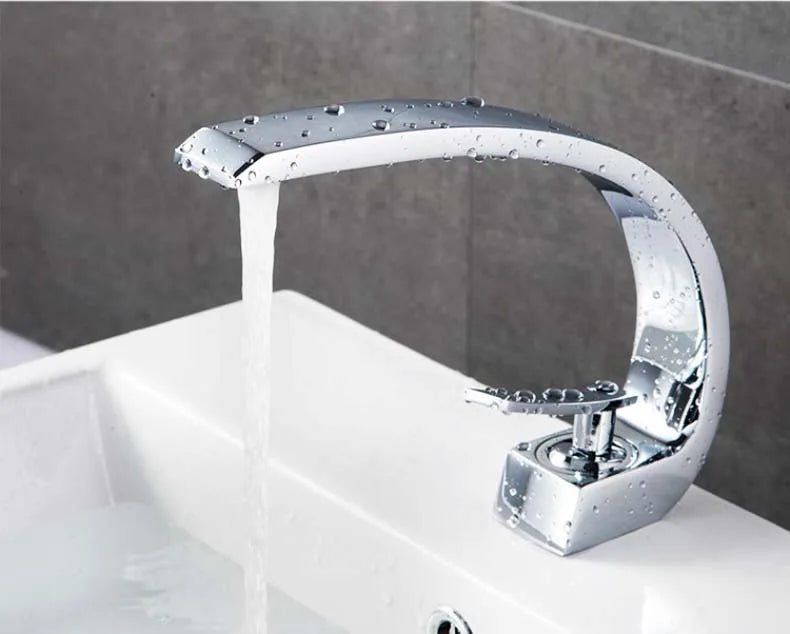 Basin Faucet Modern Bathroom Mixer Tap Black Gold