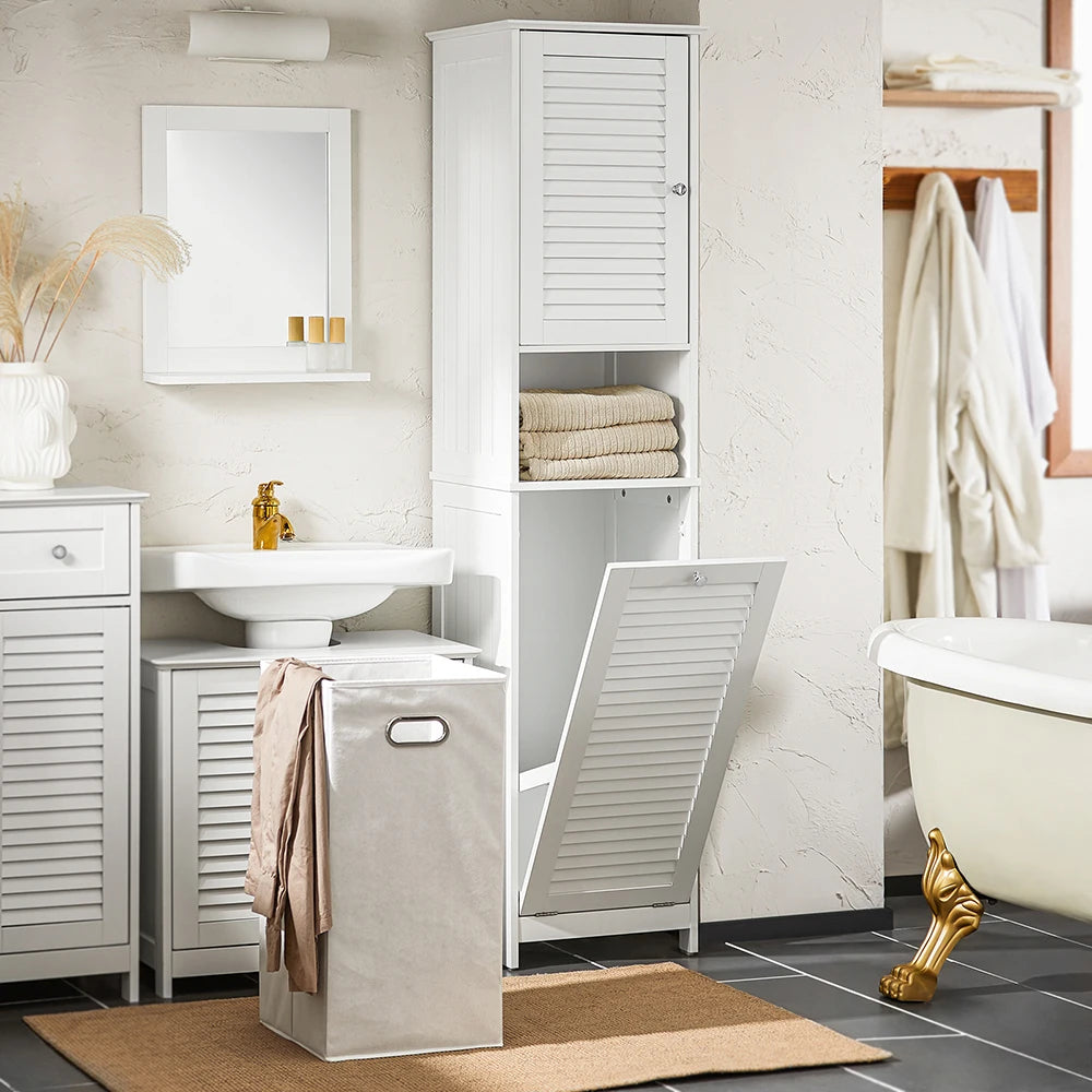 Sobuy Bzr124 High Wardrobe Fold-Out Laundry Bag Bathroom