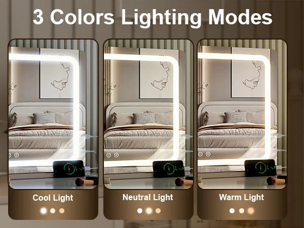 Led Bathroom Mirror 80x55cm Wall Mounted Touch Control