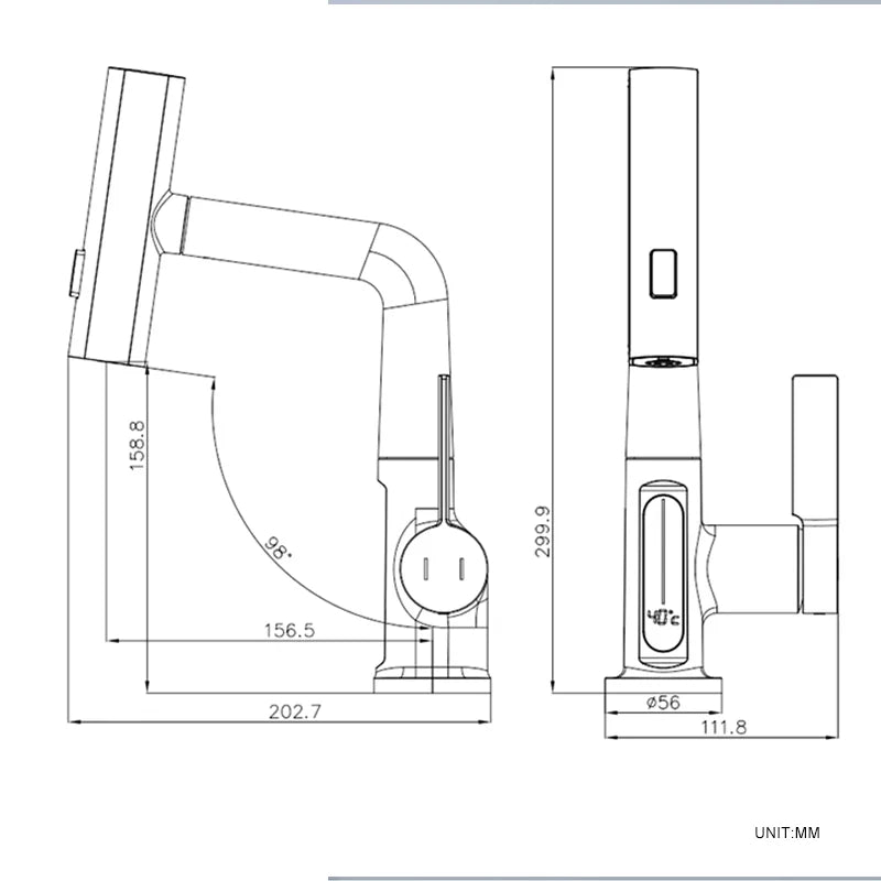 Lcd Bathroom Basin Faucet Digital Display Basin Tap