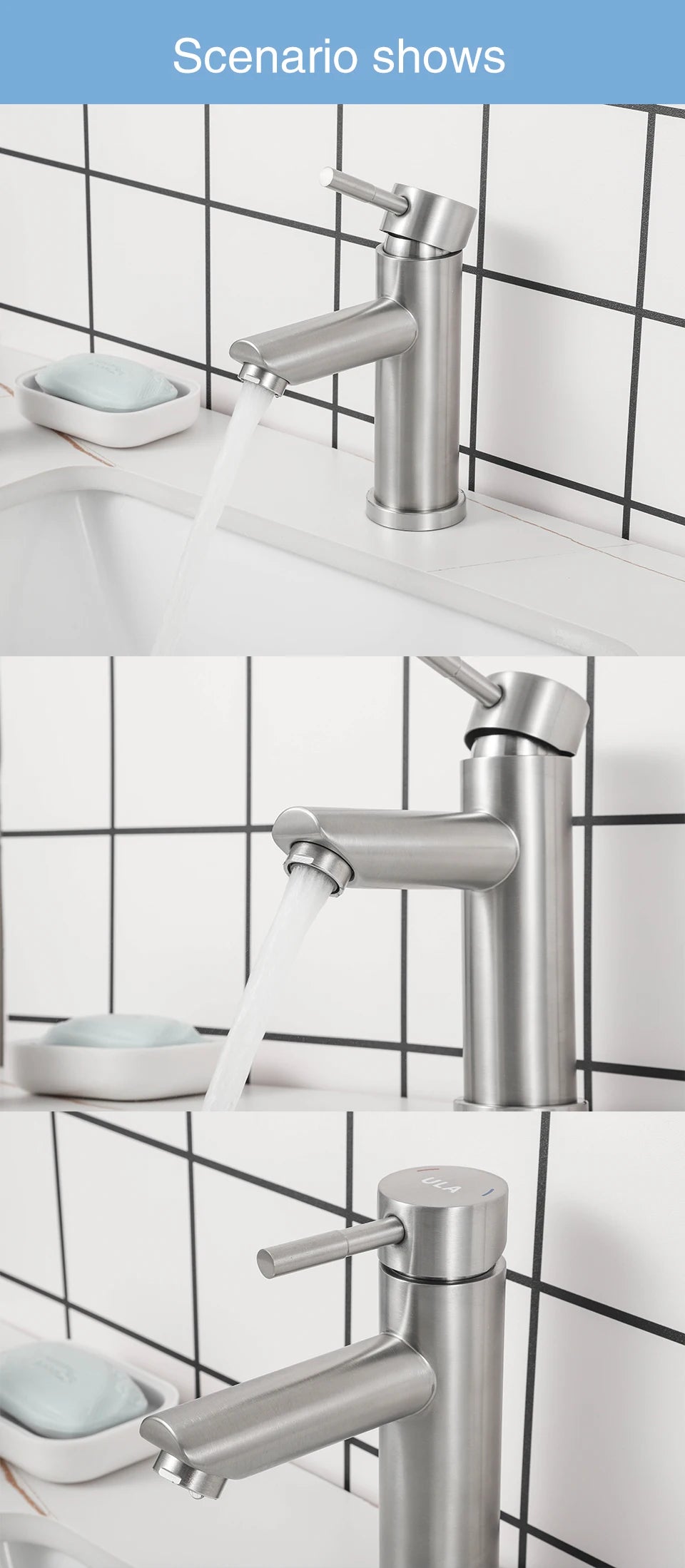 Ula G1/2 Basin Faucet Waterfall Bathroom Sink Faucet