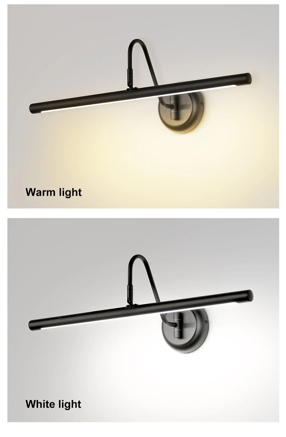 Ebuybest Led Wall Lamp Modern Black Bathroom Mirror