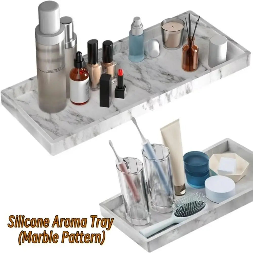 Thickened Bathroom Counter Tray Rectangular Lightweight Silicone