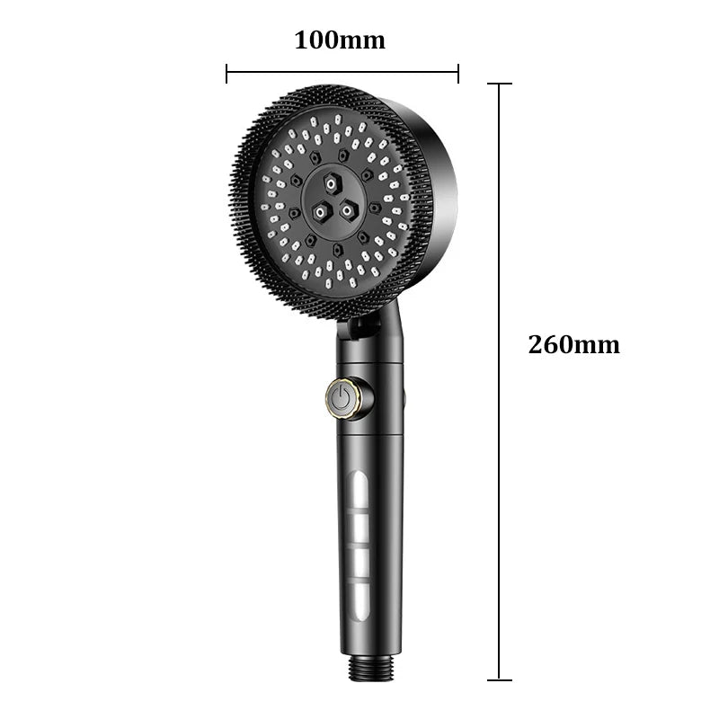 Modes High Pressure Turbo Shower Head Spa Massage