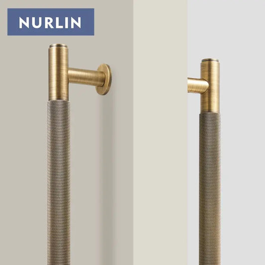 Nurlin Brass Door Double Sided Knurled Pull Bar