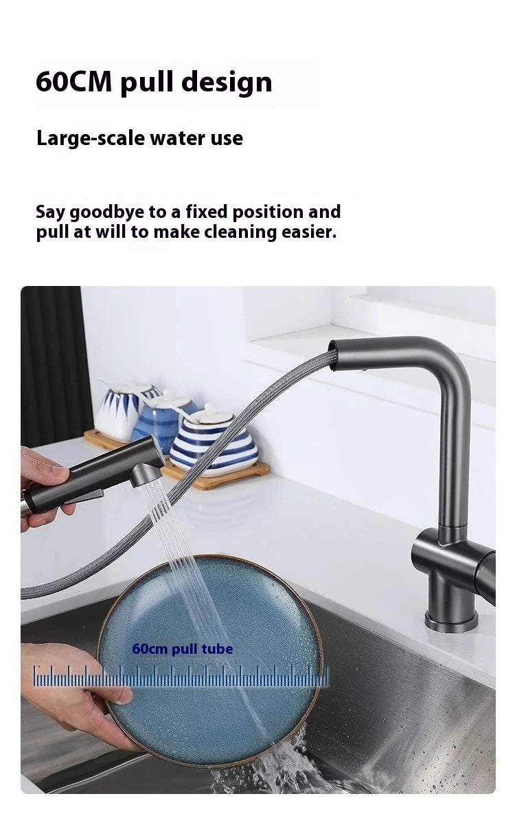 Handfree Grey Touch On Faucet Stainless Steel Cold
