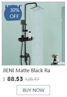 Jieni Inch Brushed Gold Rainfall Shower Faucet Sets