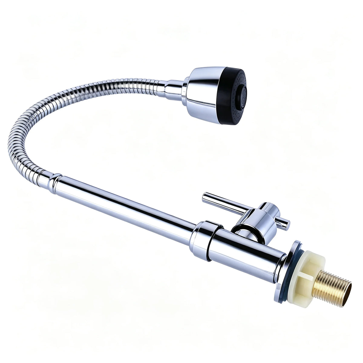 Chrome Polished Hole Sink Faucet Flexible Bendable Hose