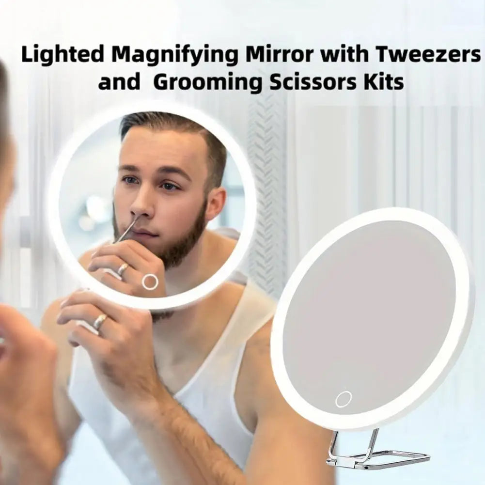 10/20/30x Magnifying Mirror Led Light Tweezers 360 Degrees