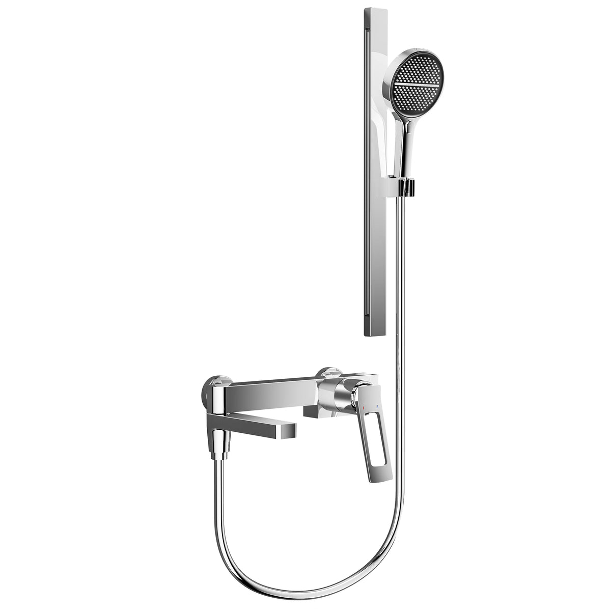 Black Waterfall Bathtub Shower Faucets Wall Mount Shower