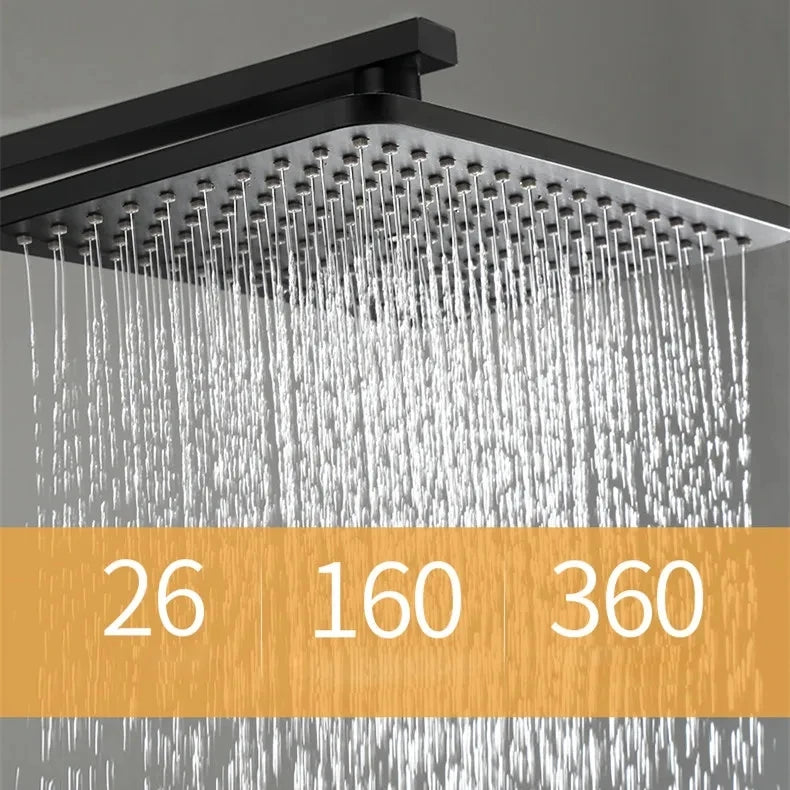 Kemaidi Black Gold Shower Faucet Bathtub 4-Way Mixer