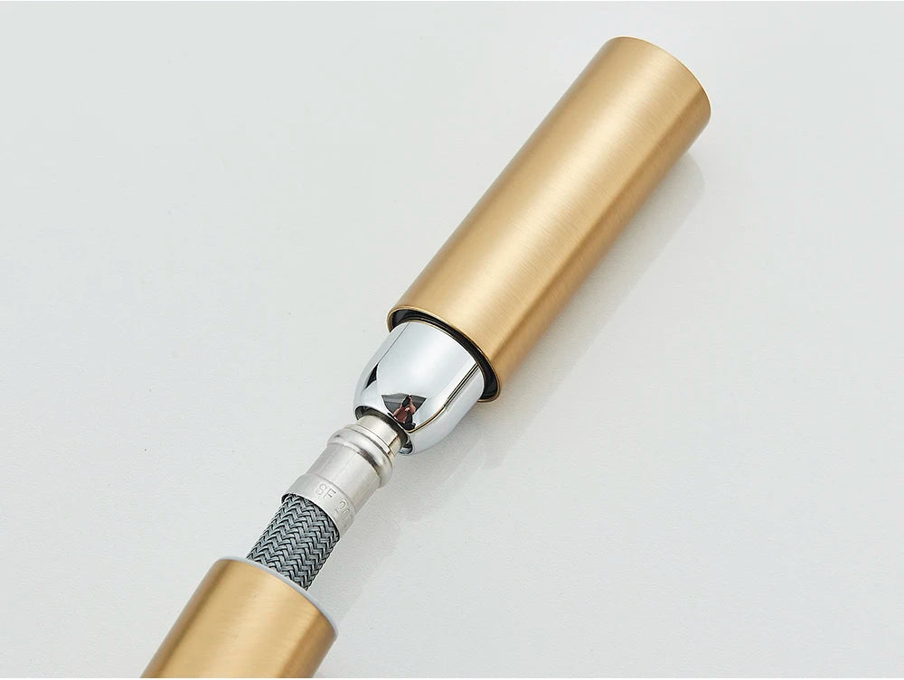 Brushed Gold Water Filter Faucet Dual Spout Pure