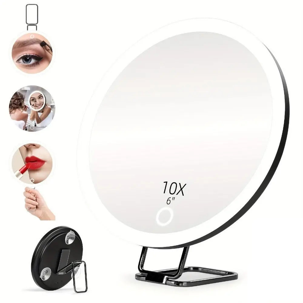 360 Adjustable Stand Magnifying Mirror Light High-Definition