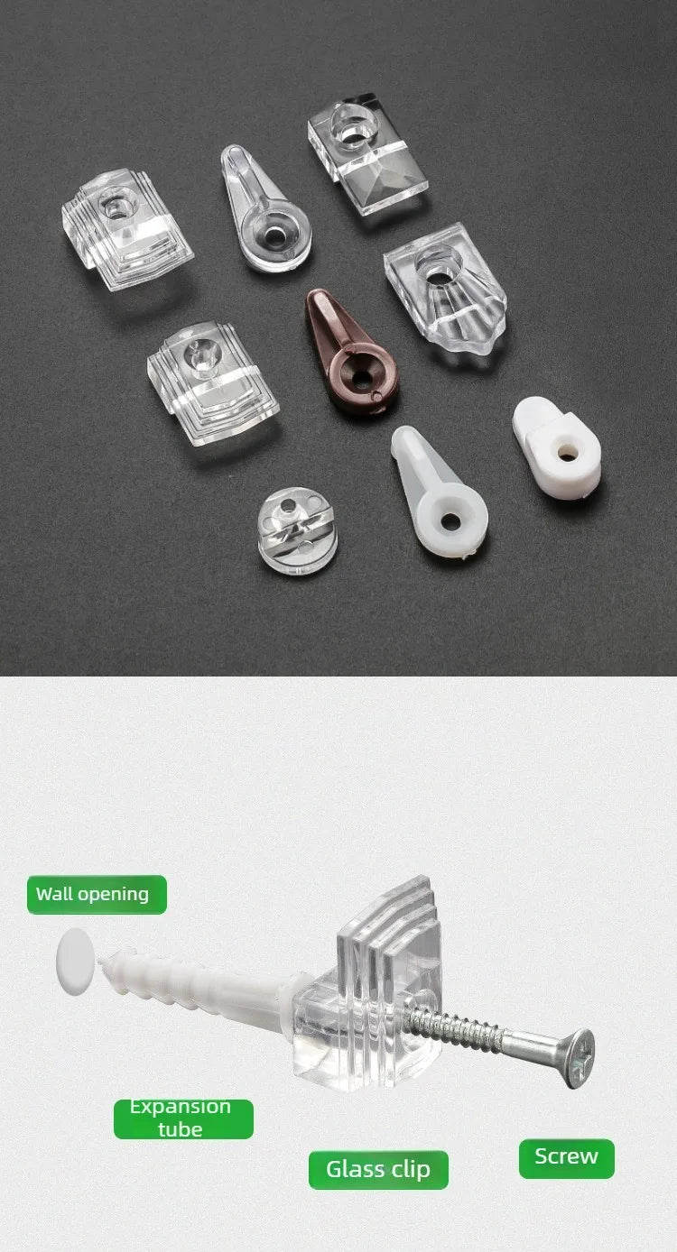 30 Sets Plastic Glass Retainer Clips Mirror Holder