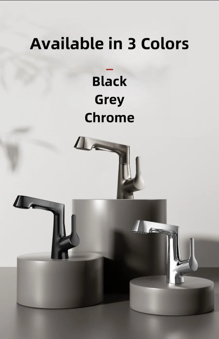Bathroom Sink Faucet Pull Out Sprayer Handle Hole