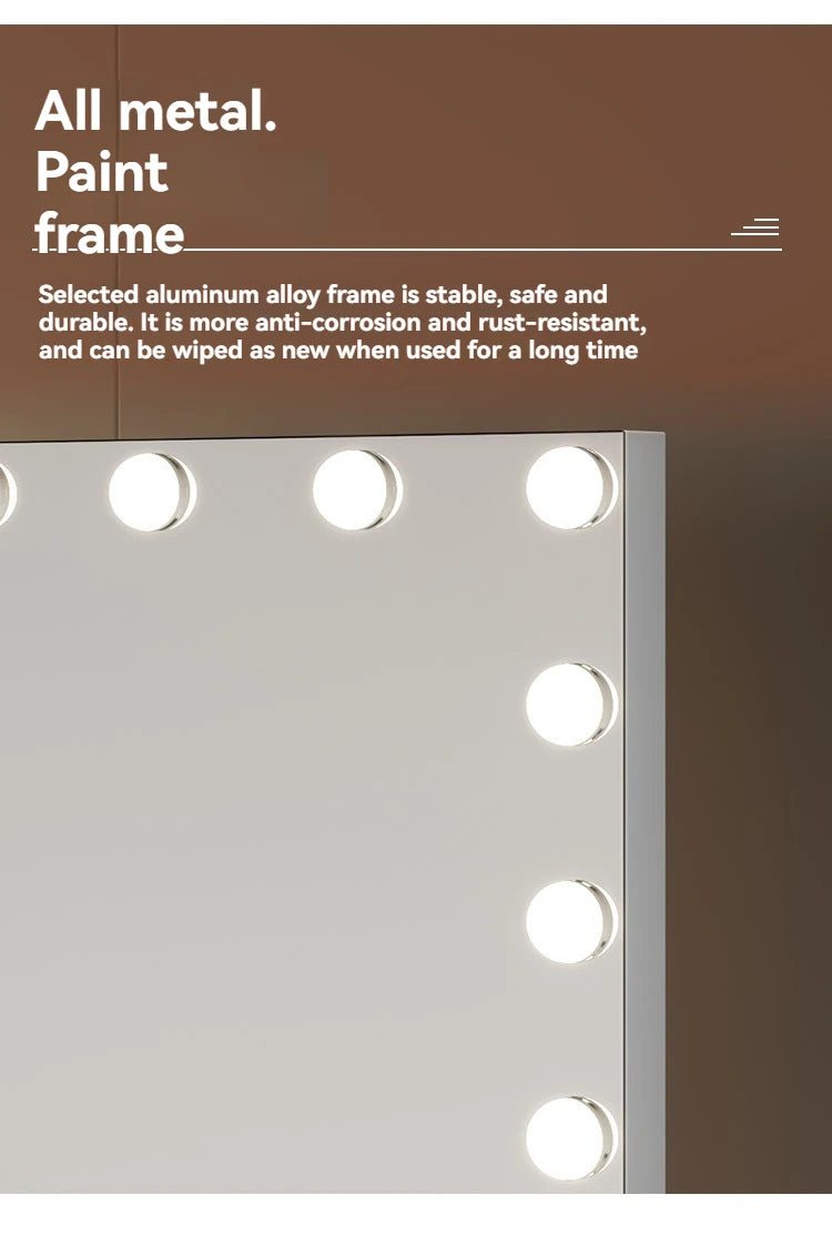 European Square Mirror Hollywood Makeup Mirror Light Bulb