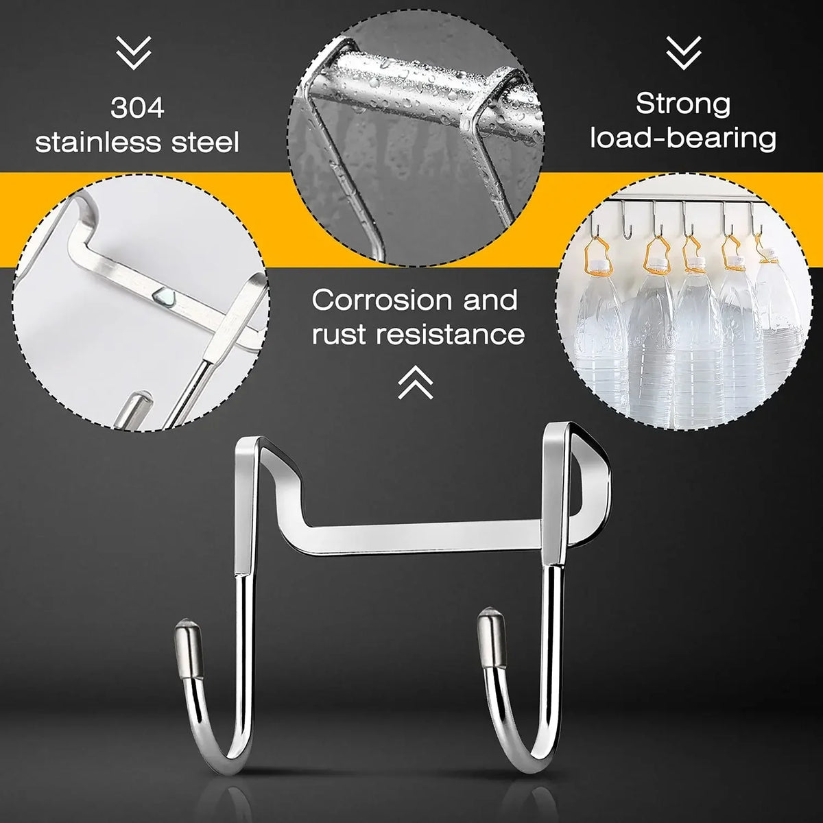 2pcs Over Door Hooks Stainless Steel Door Hangers