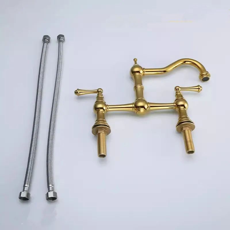 Sink Tap Rotation Total Brass Lead Classical Double