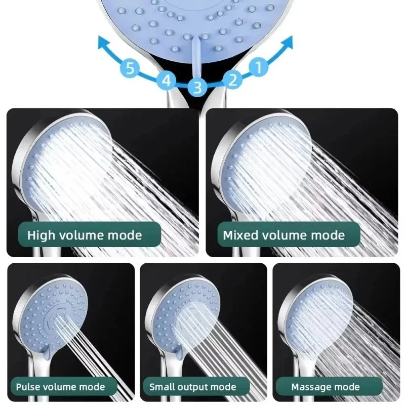 Shower Kit Boosted 5-Speed Large Water Outlet Shower