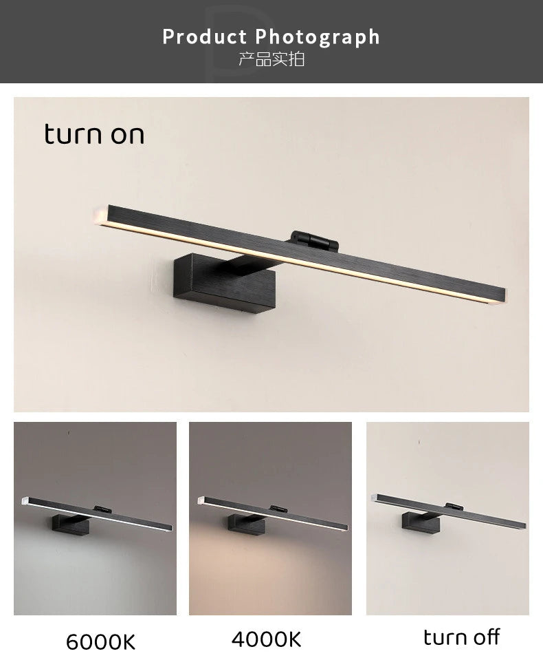 Led Modern Acrylic Wall Lamp White Black Mirror