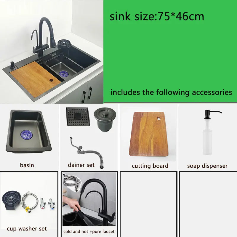 Nano Sink Matte Black Above Mount Washing Basin
