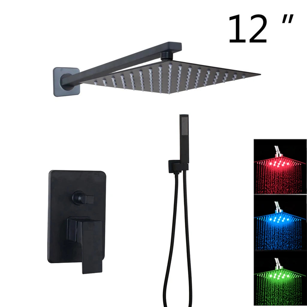 Kemaidi Bathroom 2-3 Way Shower Faucet Black 3-Functions