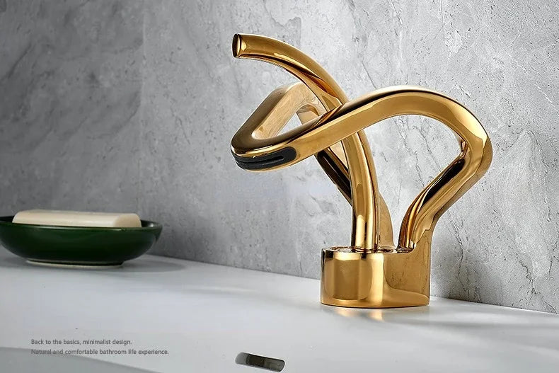 Faucet Bathroom Hollow Out Design Waterfall Basin Mixer