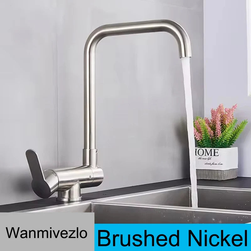 Brushed Gold Sink Faucet 360 Rotation Folding Faucet