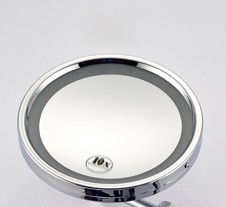 Rechargeable Led Folding Bathroom Makeup Mirror Wall Mounted