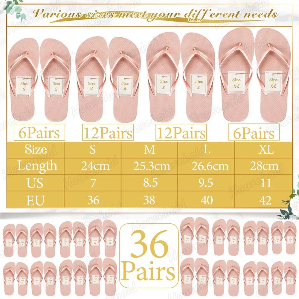 24/36 Pairs Wedding Flip Flops Guests Soft Wedding