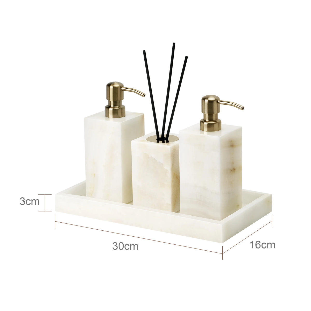 White Onyx Natural Marble Bathroom Elegant Soap Dispenser