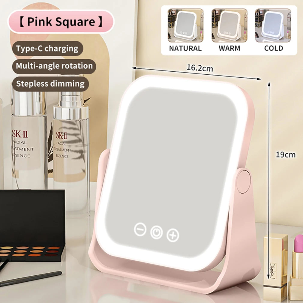 Colors Led Makeup Mirror Wireless Eversible Dimmable Touch