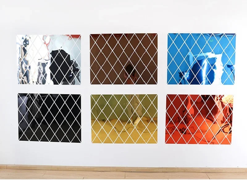 3d Mirror Stickers Acrylic Triangles Self-Adhesive Diamonds Diy