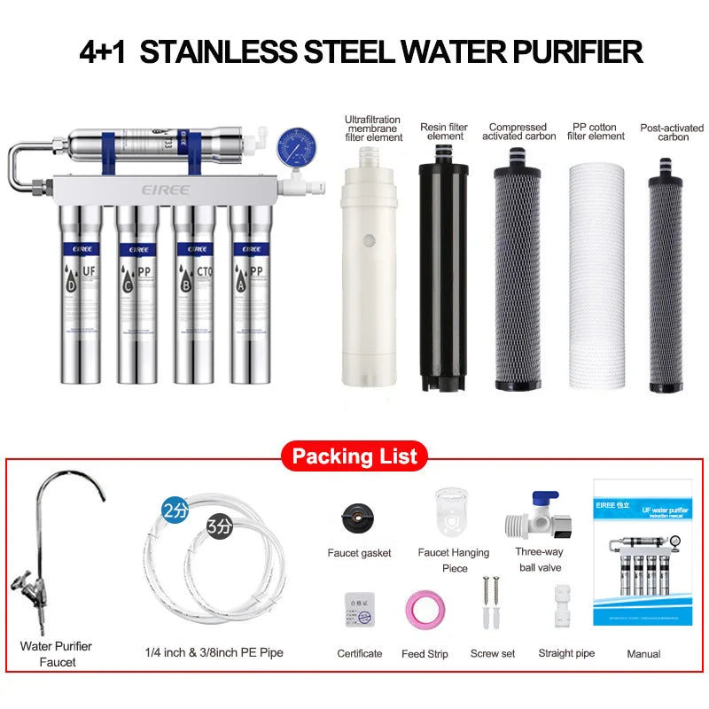 Eiree Upgrade Stage Water Purifier Stainless Steel