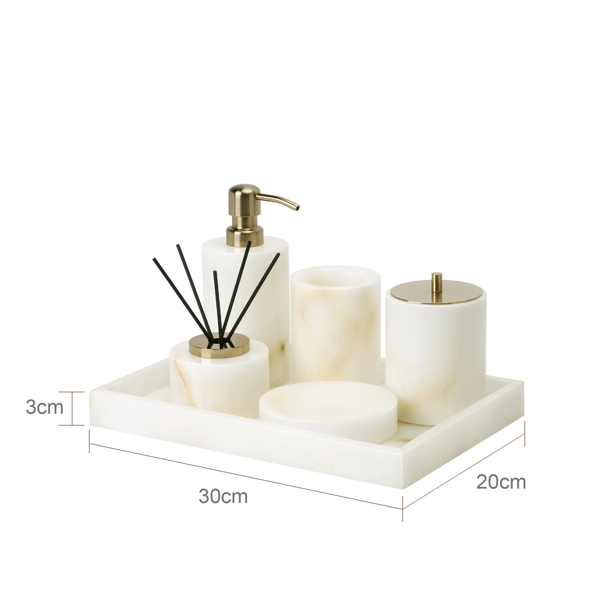 White Onyx Natural Marble Bathroom Elegant Soap Dispenser