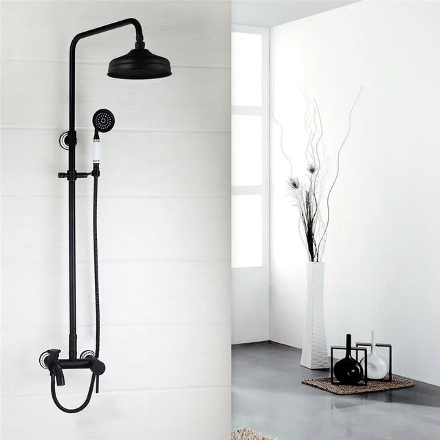Kemaidi Bathroom Black Shower Wall Mounted Rainfall Shower