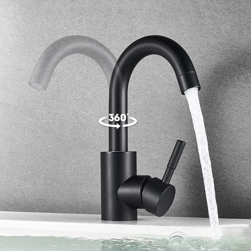 304 Stainless Steel Bathroom Basin Faucet Cold Wash