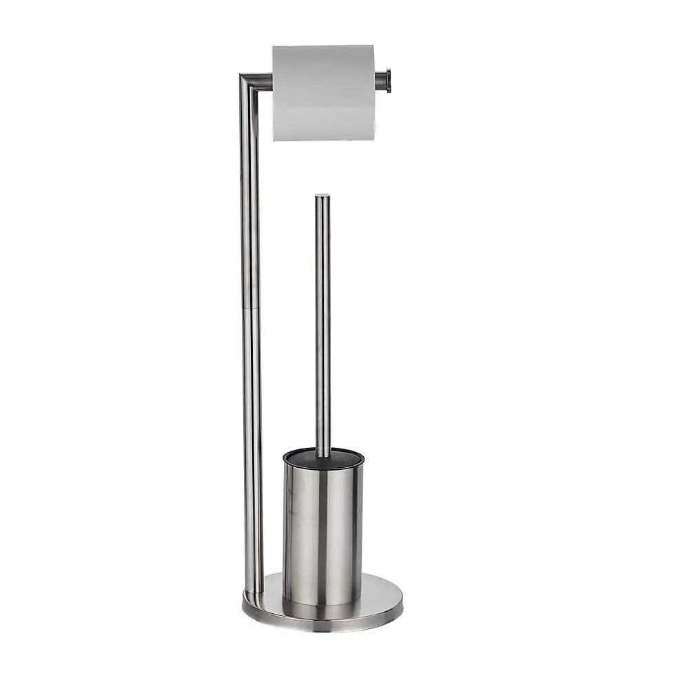 Floor-To-Ceiling Toilet Brush Holder Stainless Steel Toilet