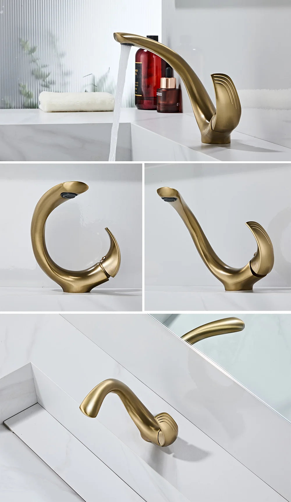 Personalized Design Brass Chrome Black Golden Handle Bathroom