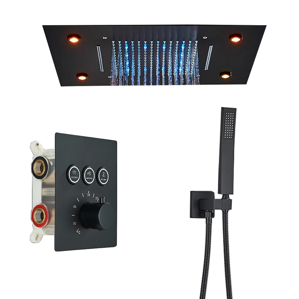 Luxury Thermostatic Shower Faucet Led Shower Sets Ceiling