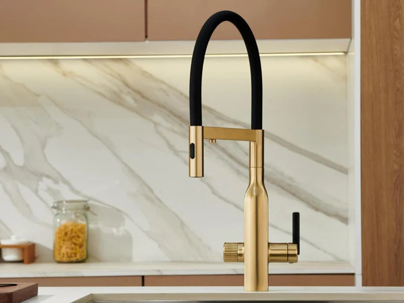 Brushed Rose Gold Brass Pull-Out Cold Water Hole