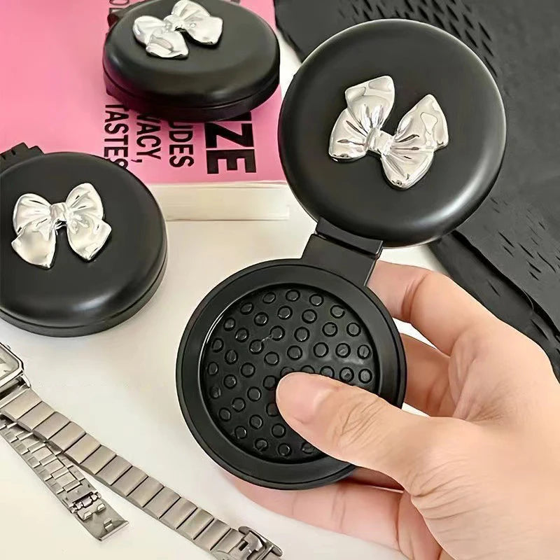 Travel Cute Folding Massage Comb Makeup Mirror Plastic