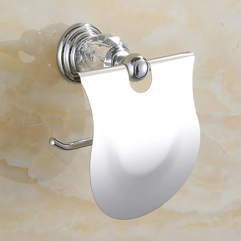 Stainless Steel Crystal Bathroom Hardware Paper Holder Paper