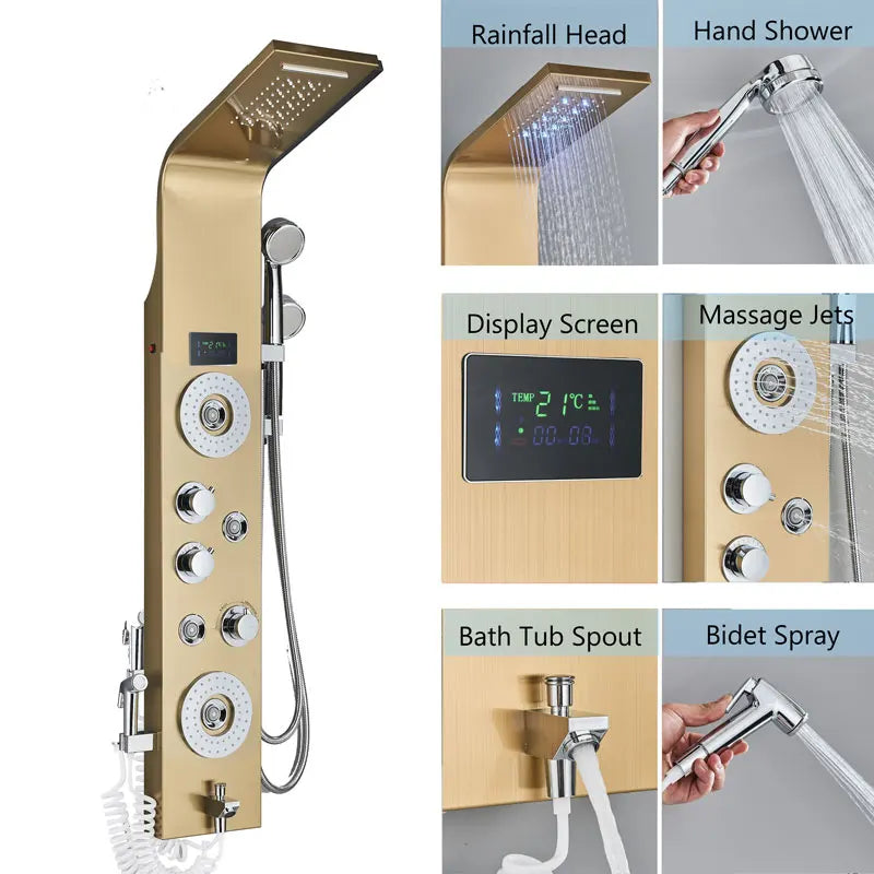 Led Bath Shower Faucet Digital Display Bath Shower