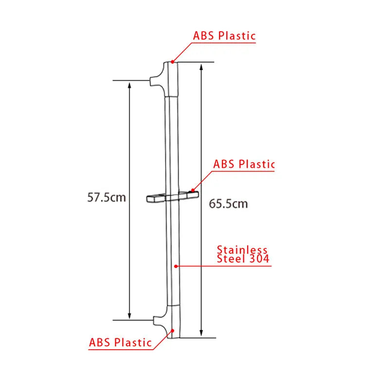 Wall Mounted Adjustable Slide Shower Bar Bathroom Shower