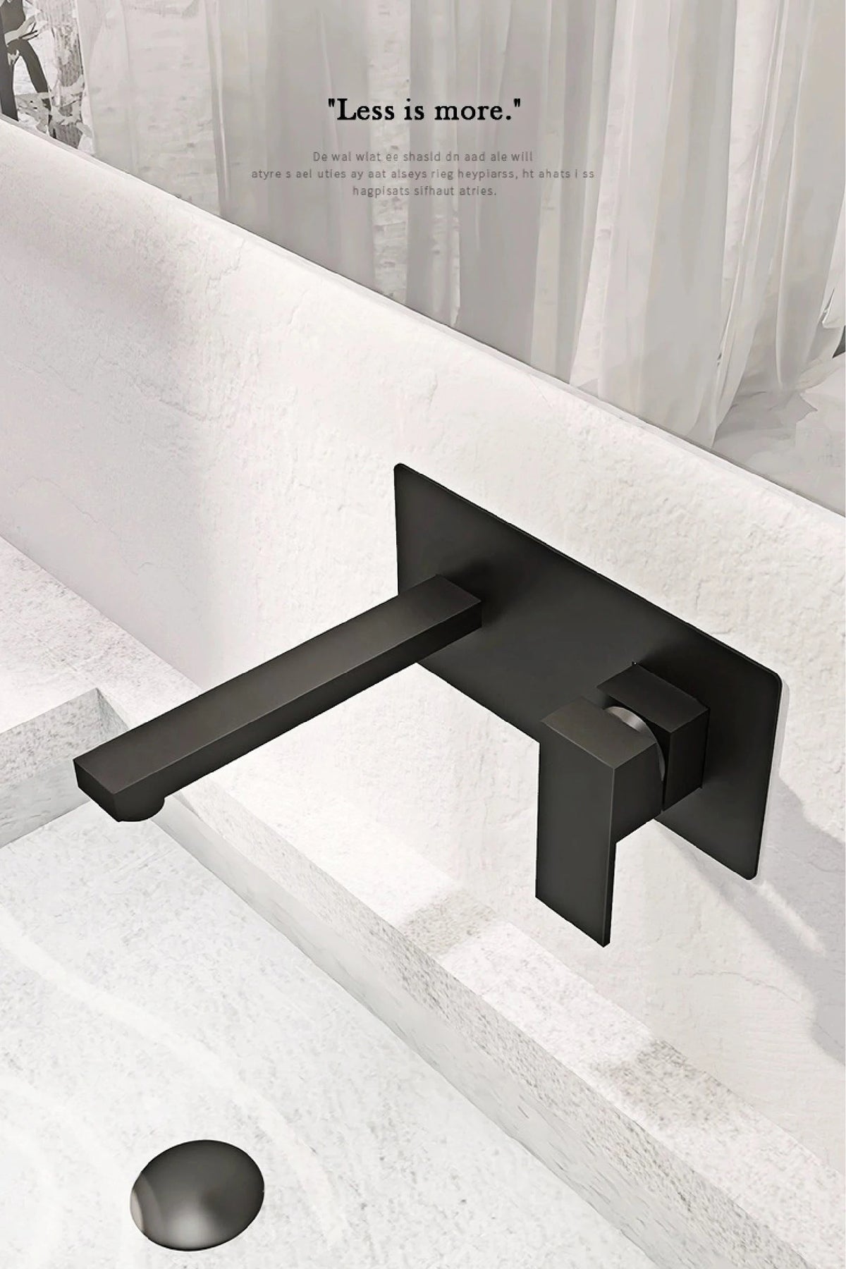 Luxury Brass Black Bathroom Simple Faucet Wall Mounted