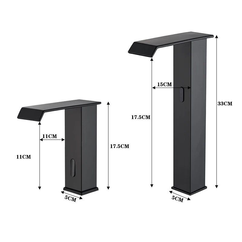 Smart Sensor Bathroom Basin Faucet Intelligent Black Automatic